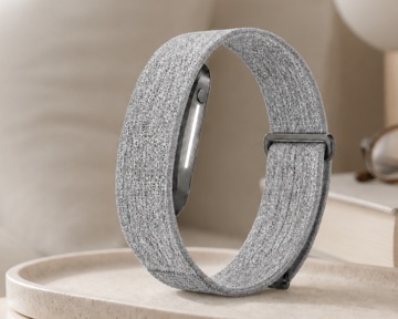 A Haven band left on its tray by the bed